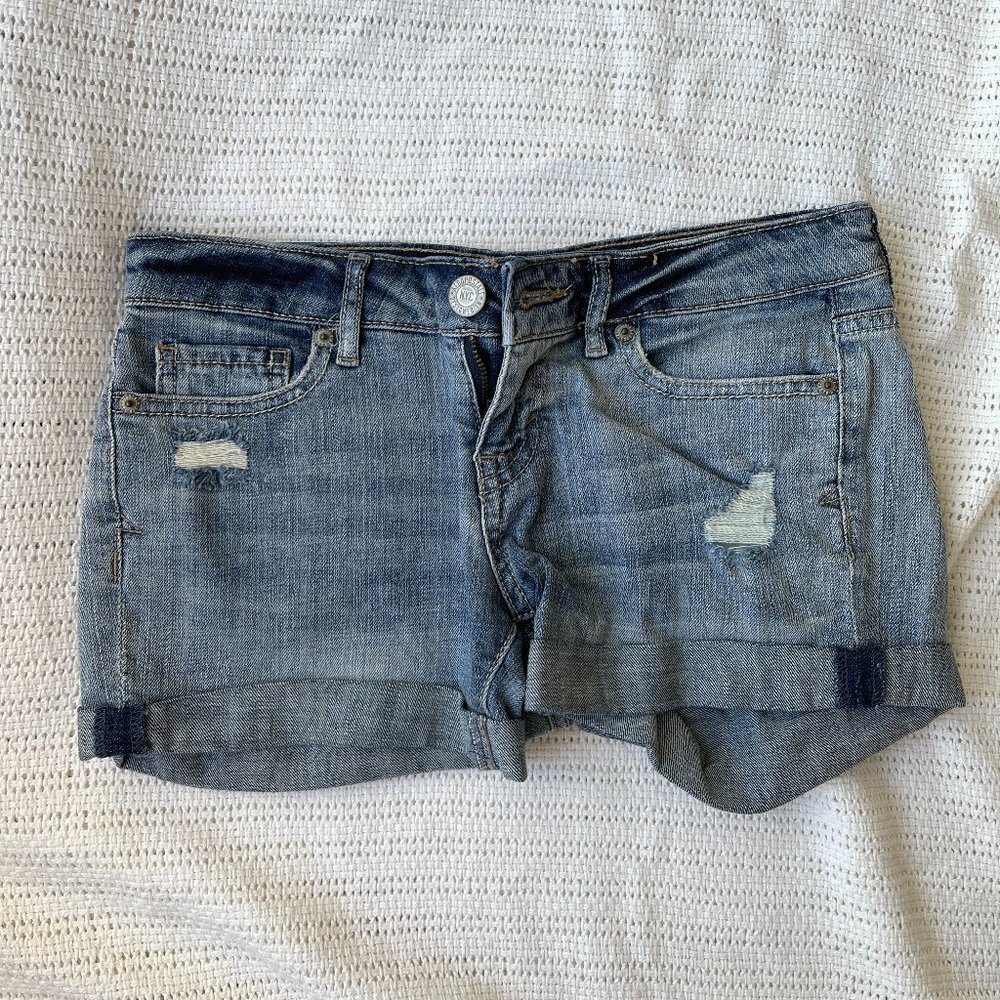 Ripped Denim Shorts